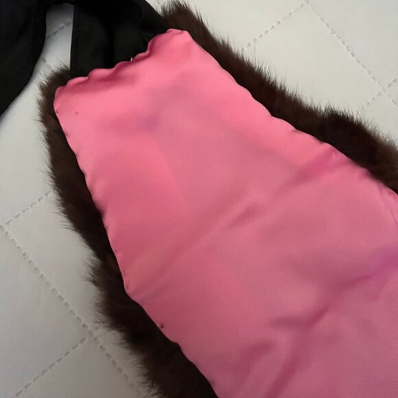 Mink Fur Collar - Brown and Black Colour - Authentic - Picture 9 of 17